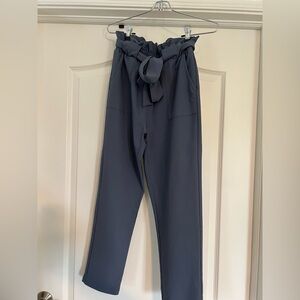 Blue-grey tie waist work pants